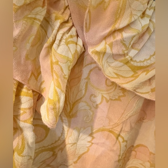 Ted Baker London Cream Puff Sleeve Paisley Ruffled Blouse - Picture 6 of 16